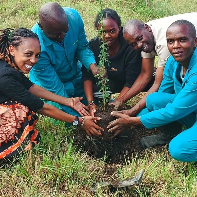 Led by Director Mr. Joseph Muya, Lake Nakuru Lodge staff and guests engage in tree planting initiatives